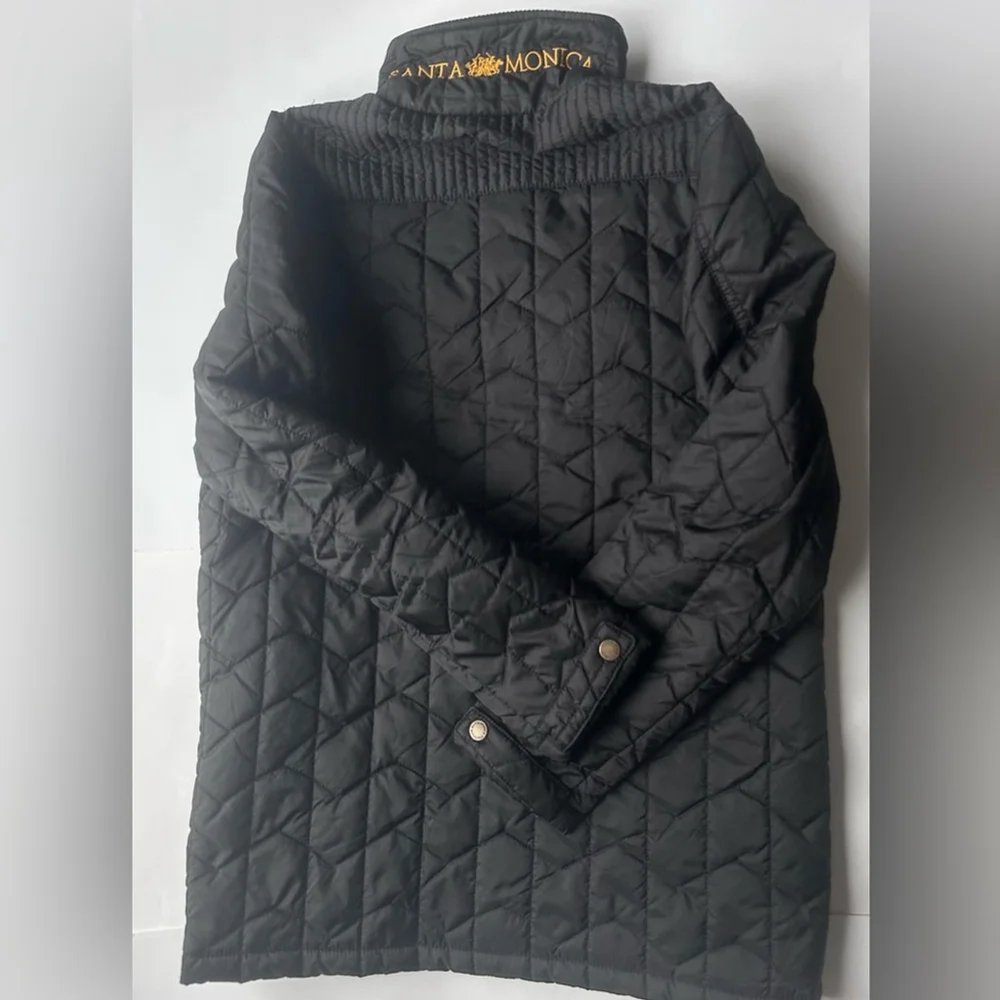 l Santa Monica Polo Club Quilted Jacket Black | Equestrian Style | Medium